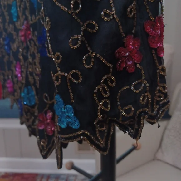 Laurence Kazar Beaded Silk Short Sleeve Top Size 3X - Picture 12 of 13